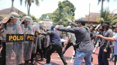 Mantapkan Pengamanan Pemilu 2024, Polres Malang Gelar Simulasi Sispamkota
