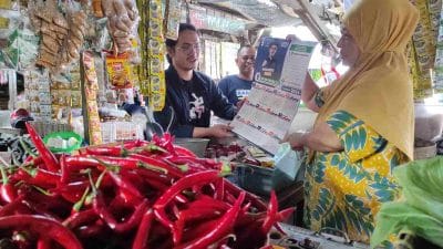 Blusukan ke Pasar Centung, Caleg Partai Nasdem Ajak Pedagang Tidak Golput