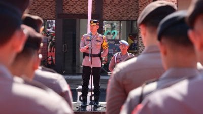 Apel Besar Polres Batu Jelang Rangakaian Pengamanan Pemilu 2024