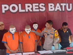 Polisi Polres Batu Amankan Dua Tersangka Pemakai Narkoba Jenis Sabu