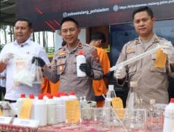 Polres Malang Rilis Kasus Pabrik Narkoba di Lokasi Kejadian di Kabupaten Pasuruan
