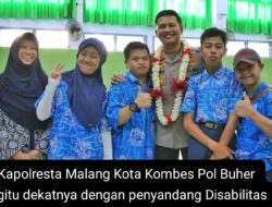 Konsisten Peduli Disabilitas,YPAC Kota Malang Beri Piagam Penghargaan Kombes Pol Buher