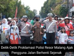 Detik-Detik Proklamasi Polisi Resor Malang Ajak Pengguna Jalan Berhenti Sejenak