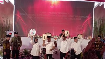 Sanusi-Lathifah Dapat Nomor Urut 1, Gunawan-Umar Dapat Nomor Urut 2 di Pilbup Malang