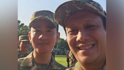 Ft: Wapres Gibran Rakabuming Raka dan Wakil Menteri Lingkungan Hidup, Diaz Hendropriyono saat olahraga retreat Kabinet Merah Putih di Akademi Militer Magelang. (ist).