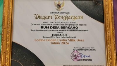 BUM Desa Berkaho Desa Pungpungan Bojonegoro Juara Kedua Lomba BUM Desa Provinsi Jatim 2024