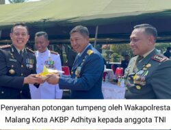 Tepat di HUT TNI ke-79, Secara Serentak Polisi Resta Malang Kota Serahkan 13 Tumpeng ke Markas TNI