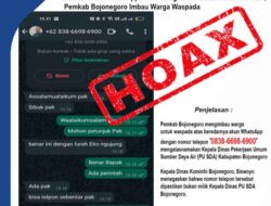 Waspada Akun WhatsApp Palsu Menggunakan Foto Kadin PU SDA Bojonegoro