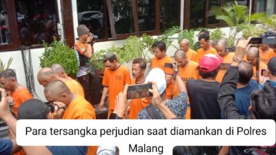 100 Hari Asta Cita Presiden RI,17 Tersangka Perjudian Ditangkap Polisi Resor Malang