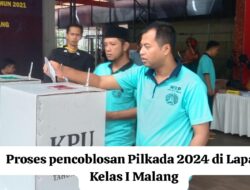Pencoblosan Pilkada 2024 di Lapas Kelas I Malang Berjalan Lancar