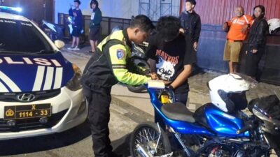 Patroli Blue Light Satlantas Polresta Malang Kota Fokus Balap Liar dan Gangguan Kamtibmas