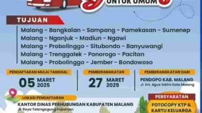 Dishub Kabupaten Malang Buka Program Mudik Gratis, Catat Tanggal Pendaftarannya