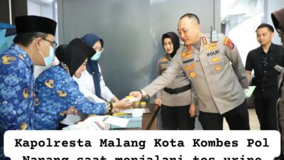 Usai Upacara Harkitnas, Pejabat Utama Polresta Malang Kota Jalani Tes Urine