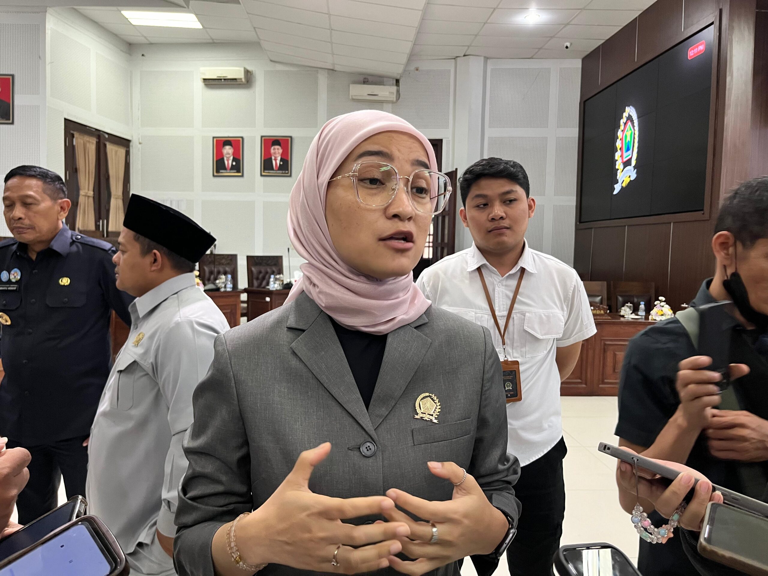 Ft: Ketua DPRD Kota Malang, Amithya Ratnanggani Sirraduhita di ruang paripurna DPRD Kota Malang. (MemoX/Crys)