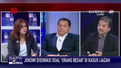 Isu dugaan ijazah palsu Presiden Joko Widodo (Jokowi) kembali menjadi perbincangan hangat dalam acara "Sapa Indonesia Malam. (Foto: Screshhot Tv Kompas)