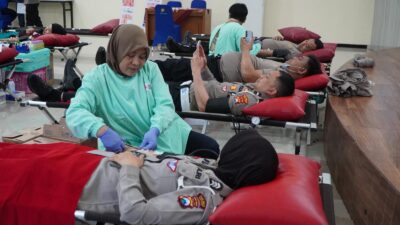 Sambut HUT Lalu lintas ke-70 Satlantas Polres Malang Gelar Donor Darah
