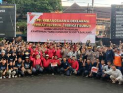 Lewat Deklarasi, Kapolresta Malang Kota Ajak Seluruh Buruh Kota Malang Ikut Jaga Kamtibmas
