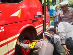 Polres Malang Gelar Ramp Check di Terminal Kepanjen Sasaran Bus Tidak Layak Jalan