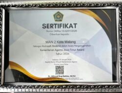 MAN 2 Malang Kota Raih Penghargaan Madrasah Akademik   Jatim Award 2026