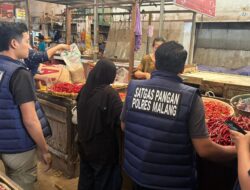 Satgas Pangan Polres Malang Blusukan ke Pasar Kepanjen