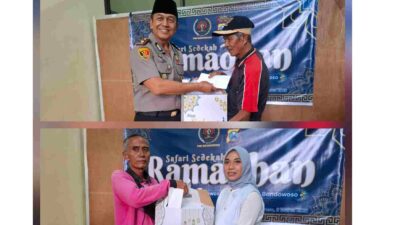 PWI dan Polres Bondowoso Santuni Korban Terdampak Ambrolnya Jembatan Sentong