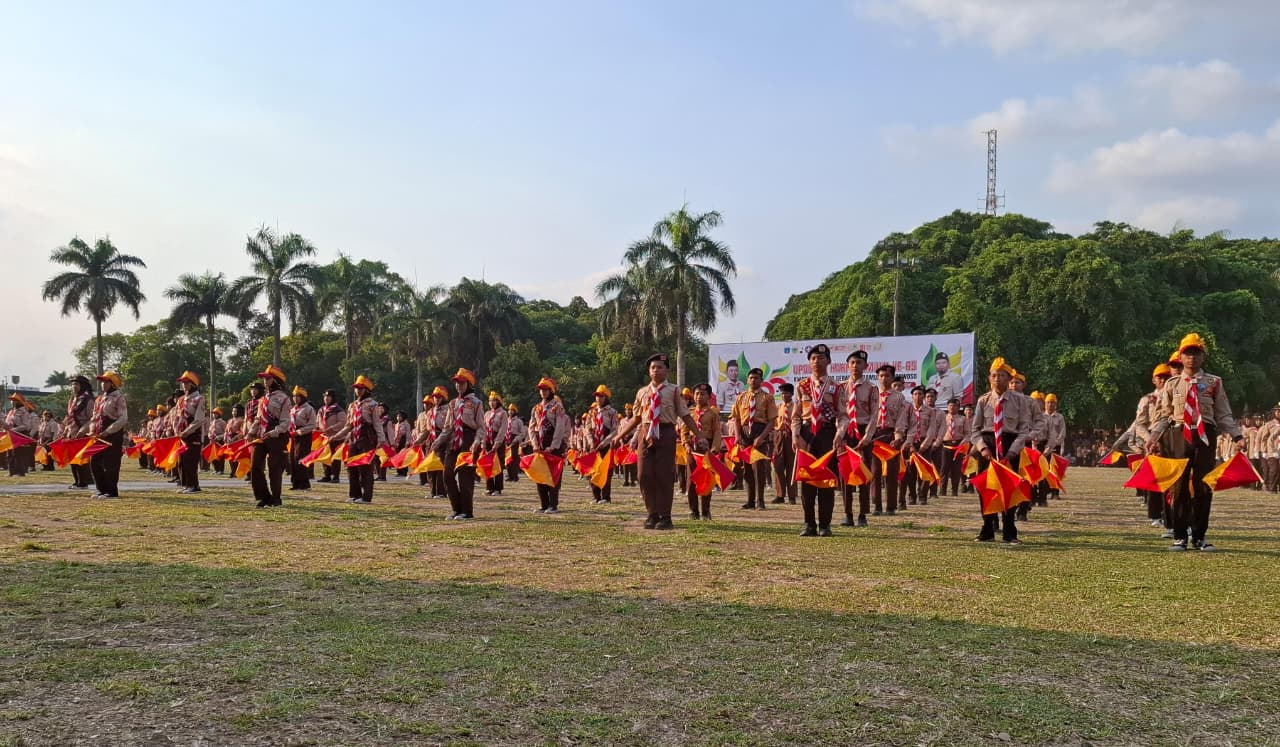 HUT ke-65 Pramuka di Bondowoso Meriah, 1.000 Pelajar Tampilkan Atraksi Koloni Tongkat
