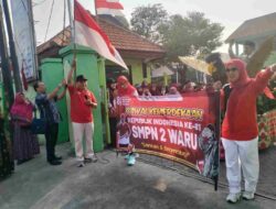 1045 Murid SMPN 2 Waru Sidoarjo Semarakkan Pawai Kemerdekaan, Kobarkan Patriotisme Generasi Muda