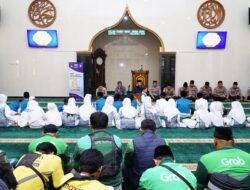 Jelang HUT Polantas ke-71, Satlantas Polres Malang Berbagi Kebaikan dengan Anak Yatim dan Komunitas Ojol