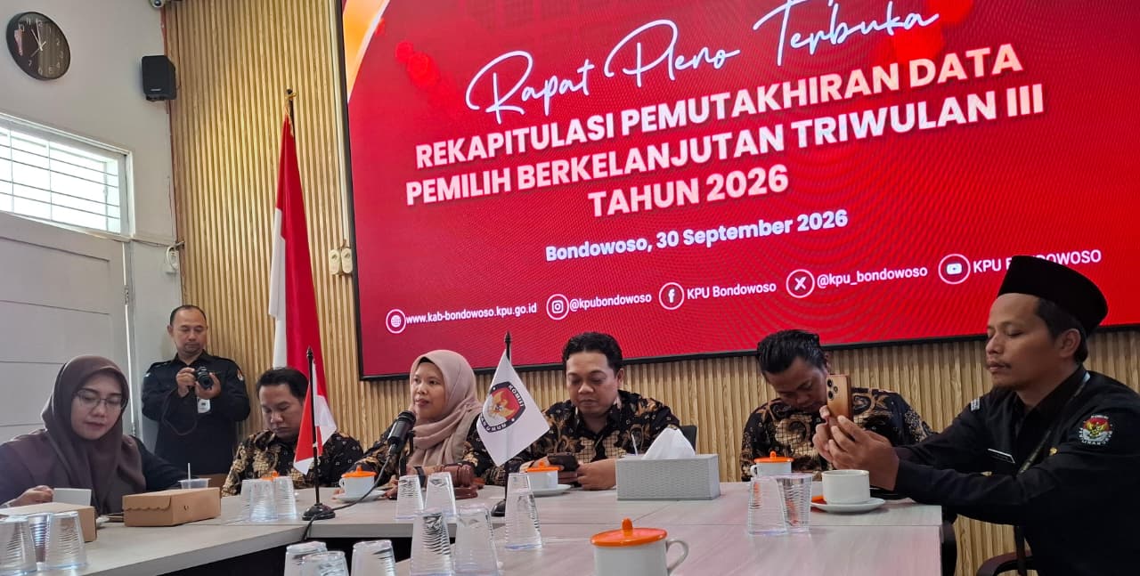 KPU Bondowoso Catat 627.264 Pemilih, Jumlahnya Meningkat pada Triwulan III 2026